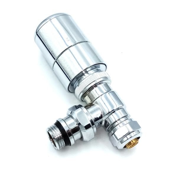 Chrome Corner Thermostatic Radiator Valve (16x2 Pex)