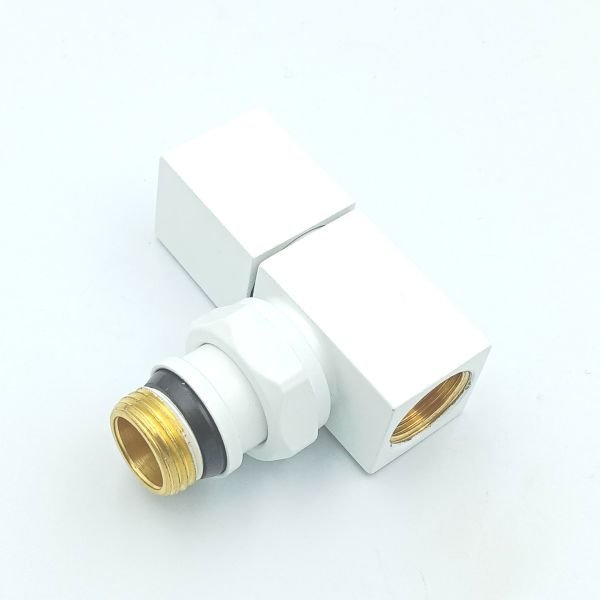 Kare Beyaz Köşe Radyatör Vanası