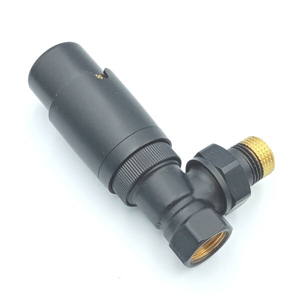 Siyah Köşe Termostatik Radyatör Vanası