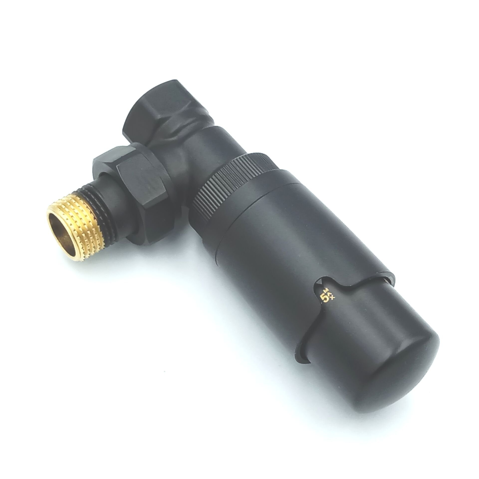 Siyah Köşe Termostatik Radyatör Vanası