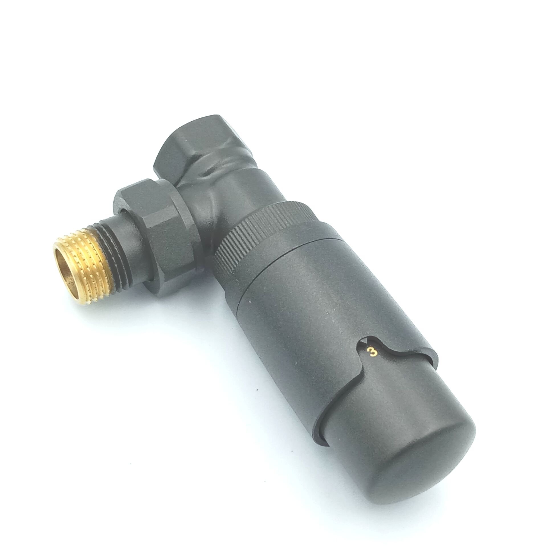 Antrasit Köşe Termostatik Radyatör Vanası