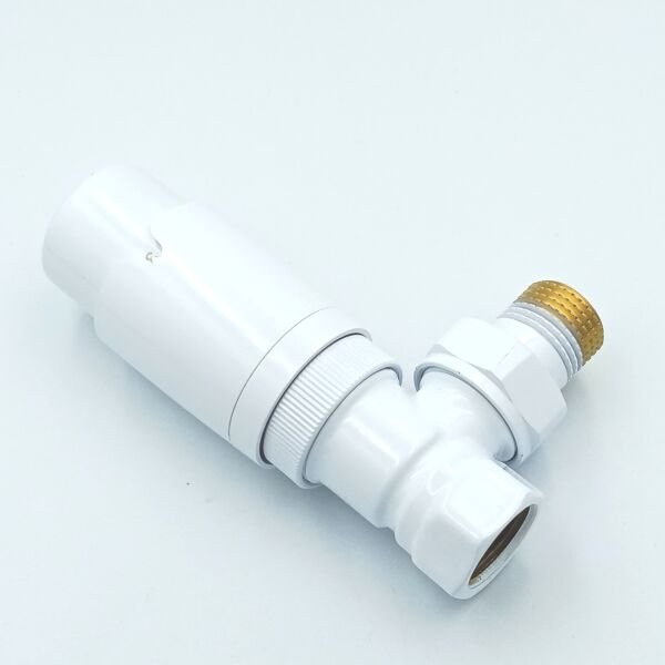 Beyaz Köşe Termostatik Radyatör Vanası